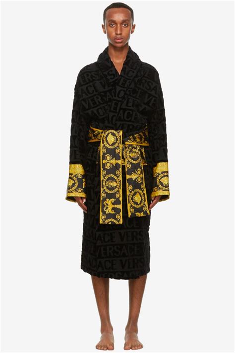 migos versace robe|Versace Black Barocco Robe .